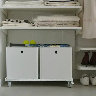 INVALLNING/KUGGIS set: trolley + storage box with lid x2