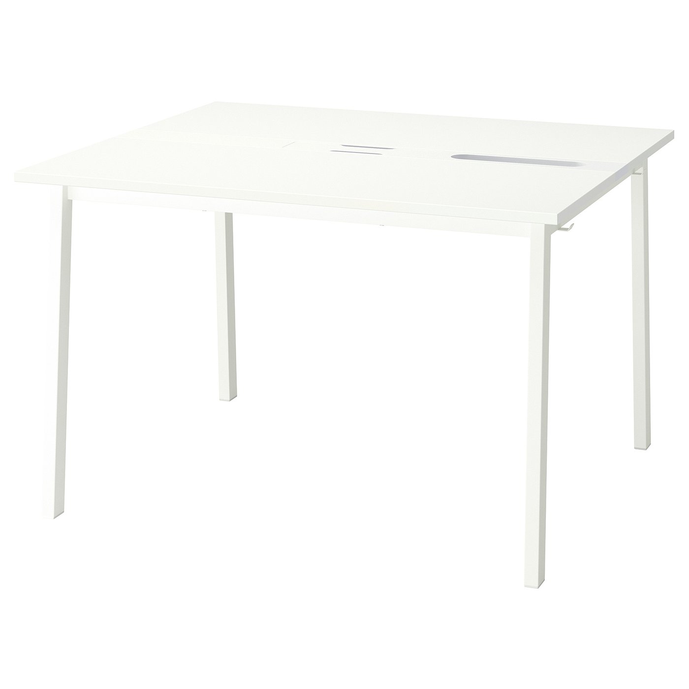 MITTZON white square office table, four legs, melamine surface.