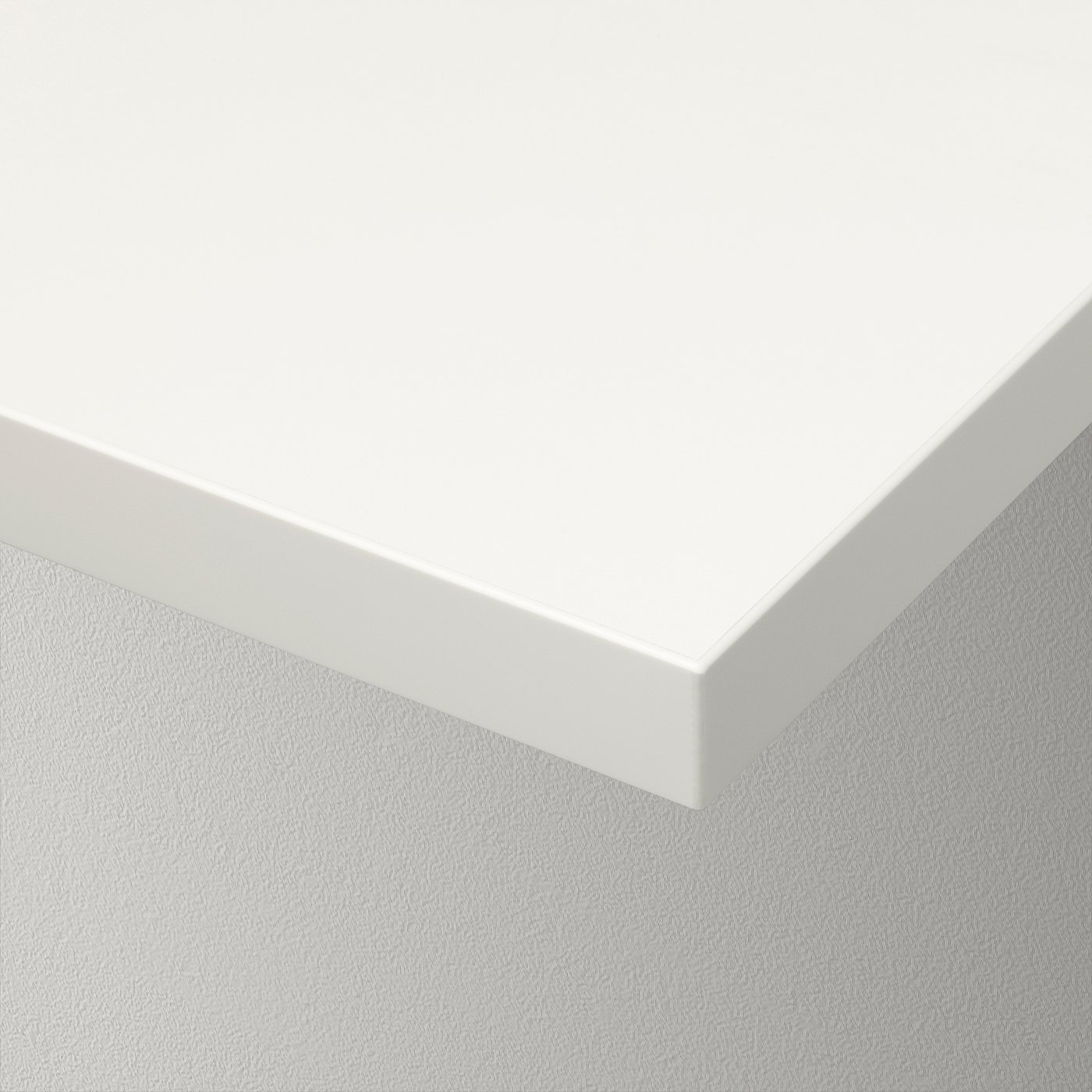 White wall shelf with bevelled edge, good quality finish.