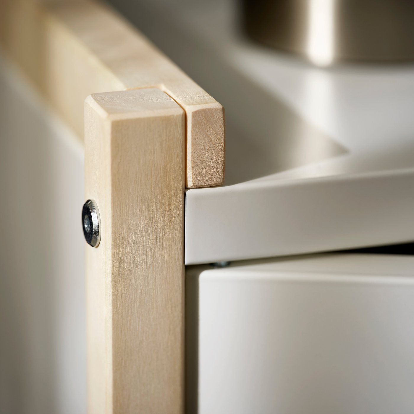 EKENABBEN Cabinet, aspen/white, 70x35x51 cm