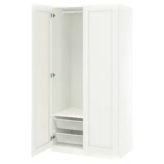 PAX / GULLABERG wardrobe combination, white/white, 100x60x201 cm