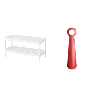 MACKAPÄR/SNÖSKYFFEL set: shoe rack + shoehorn
