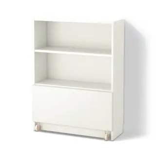 BILLY bookcase with drawer, white, 80x30x106 cm