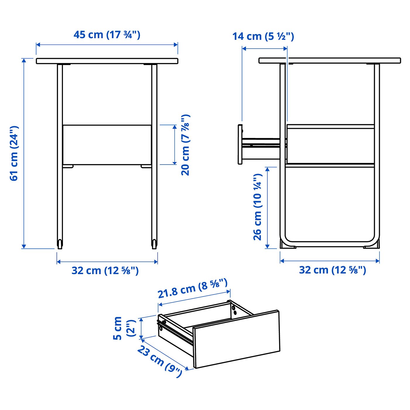part: BLANKHÄLLAN bedside table