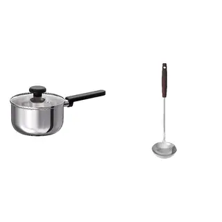 MIDDAGSMAT/SLITSTARK set: saucepan with lid + ladle with separator