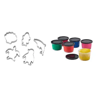 BLÅVINGAD/MÅLA set: modelling dough cutters, set of 5 + modelling dough