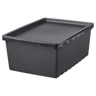 UPPSNOFSAD storage box with lid, black, 35x25x14 cm/9 l