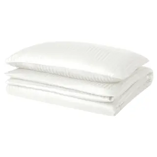NATTJASMIN duvet cover and pillowcase, white, 150x200/50x80 cm