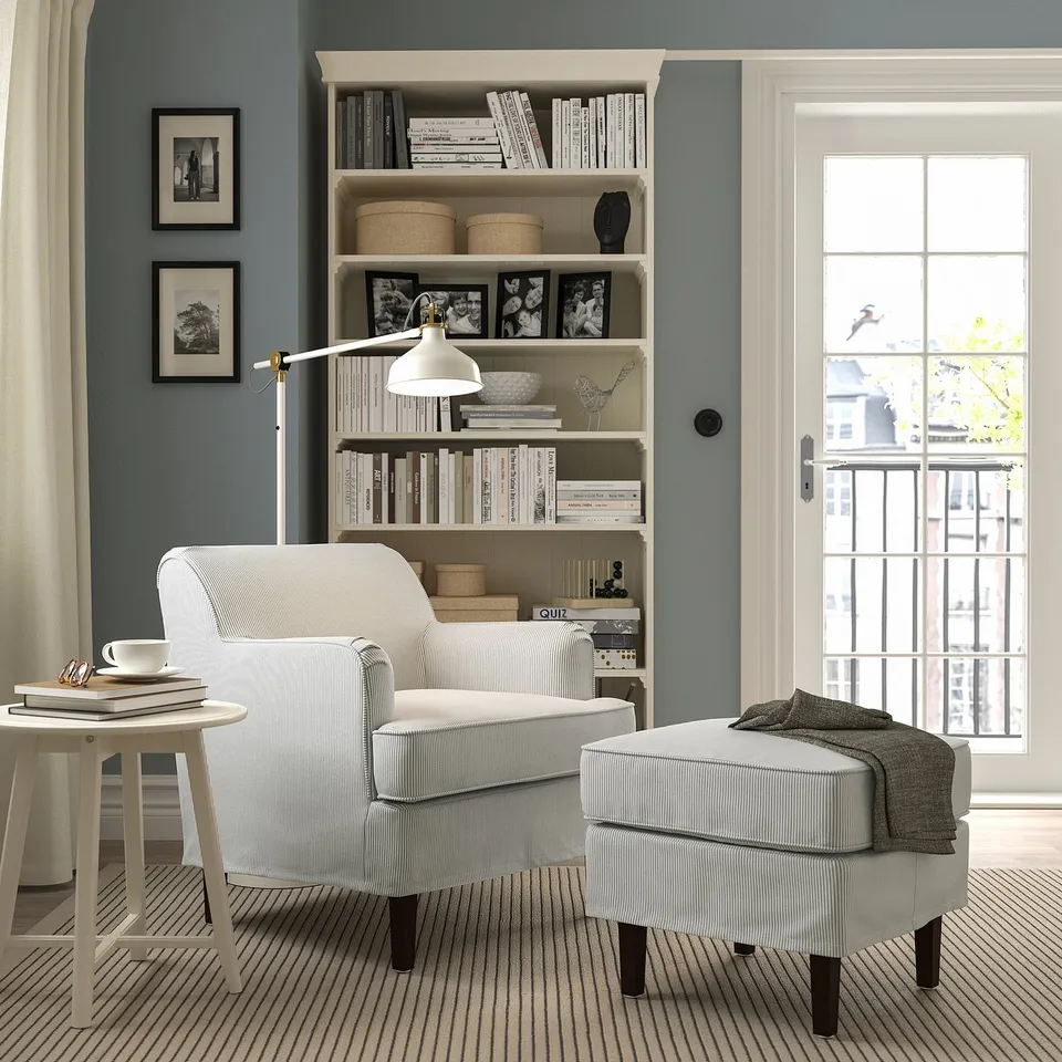 part: ROCKSJÖN armchair with footstool
