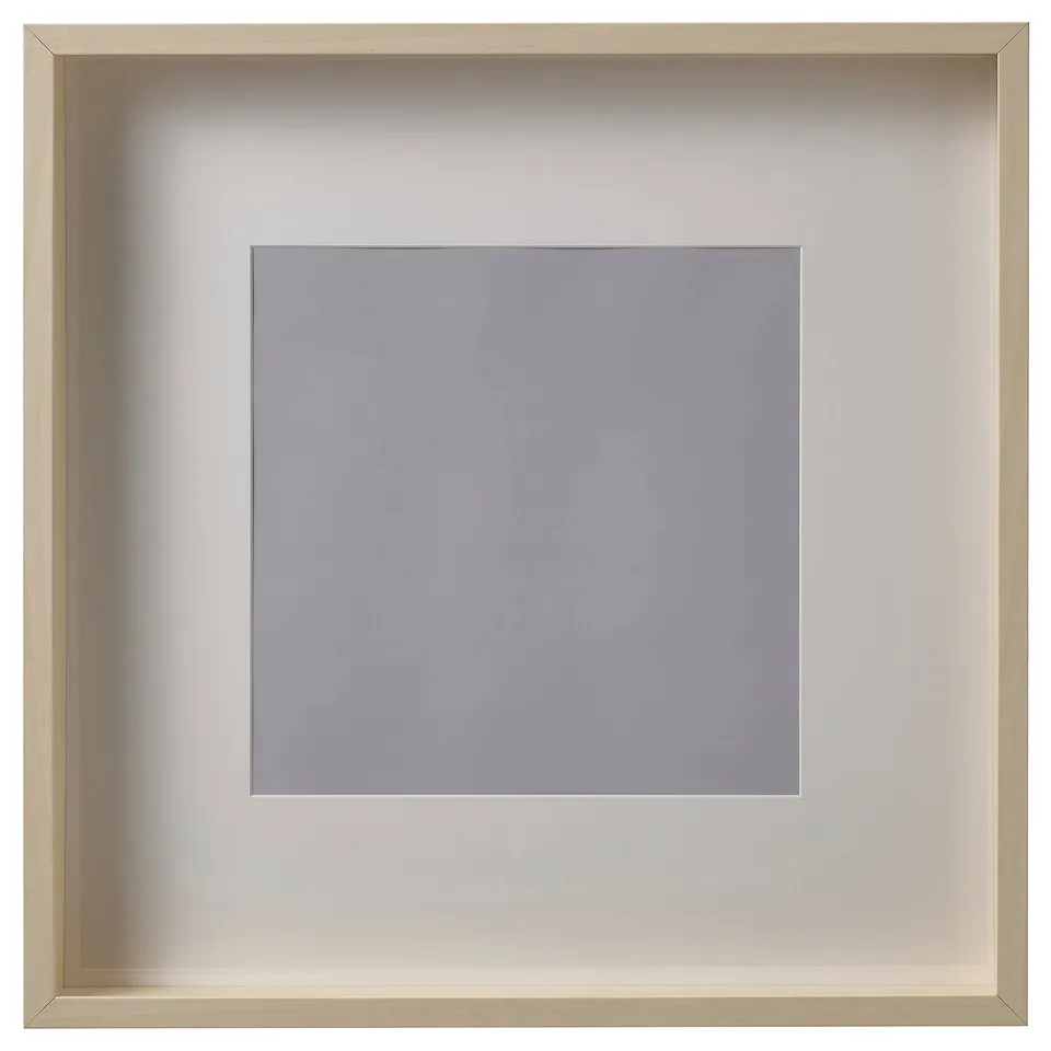 SANNAHED beige square photo frame with grey mat, wooden-like finish, minimalist design.