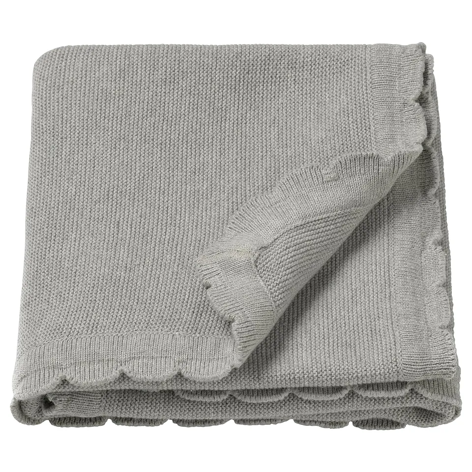 Grey cotton baby blanket