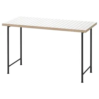 LAGKAPTEN / SPÄND desk, white anthracite/black, Length 120 x Width 60 x Height 73 cm