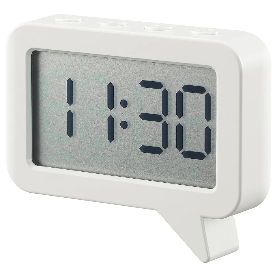 LJUNGPIPARE Clock/timer, white, 8x7 cm