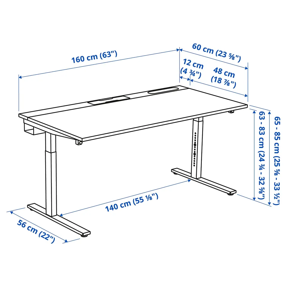 Illustration with measurements for the product: MITTZON.