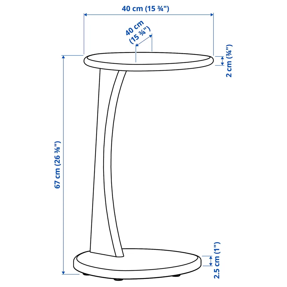 Illustration with measurements for the product: UGGLERUM.