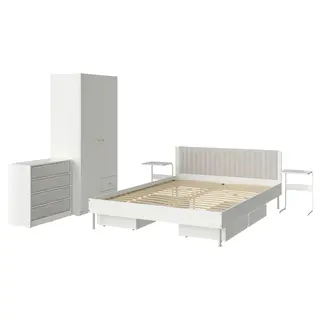 BRUKSVARA bedroom furniture, set of 9, white