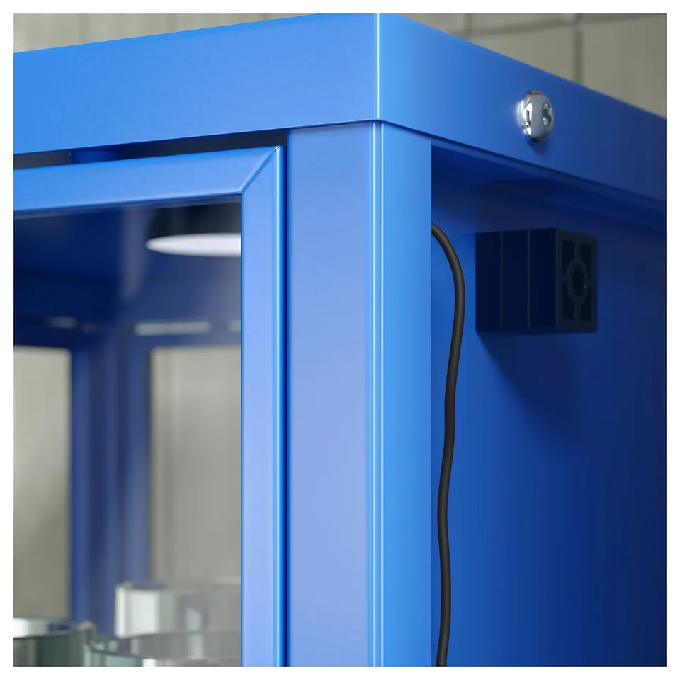 RUDSTA Glass-door cabinet, blue, 42x37x155 cm