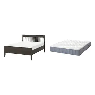IDANÄS/VÅGSTRANDA Bed with 28cm thick mattress, pocket sprung, foam,7 comfort zones, extra firm