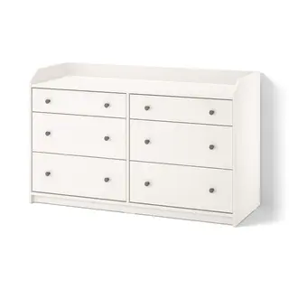 HAUGA chest of 6 drawers, white, 138x46x84 cm