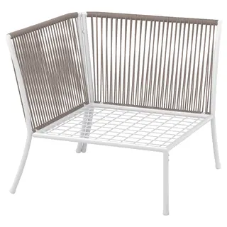 SEGERÖN corner section, outdoor, white/beige, Width 76 x Depth 76 x Height 69 cm