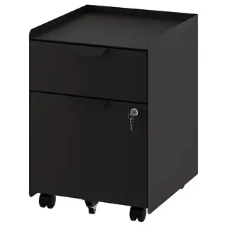 TROTTEN drawer unit w 2 drawers on castors, anthracite