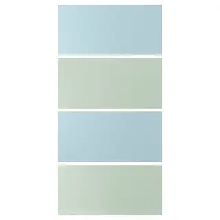 MEHAMN 4 panels for sliding door frame, light blue/light green, 100x201 cm