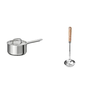 IKEA/VARDAGEN set: saucepan with lid + ladle