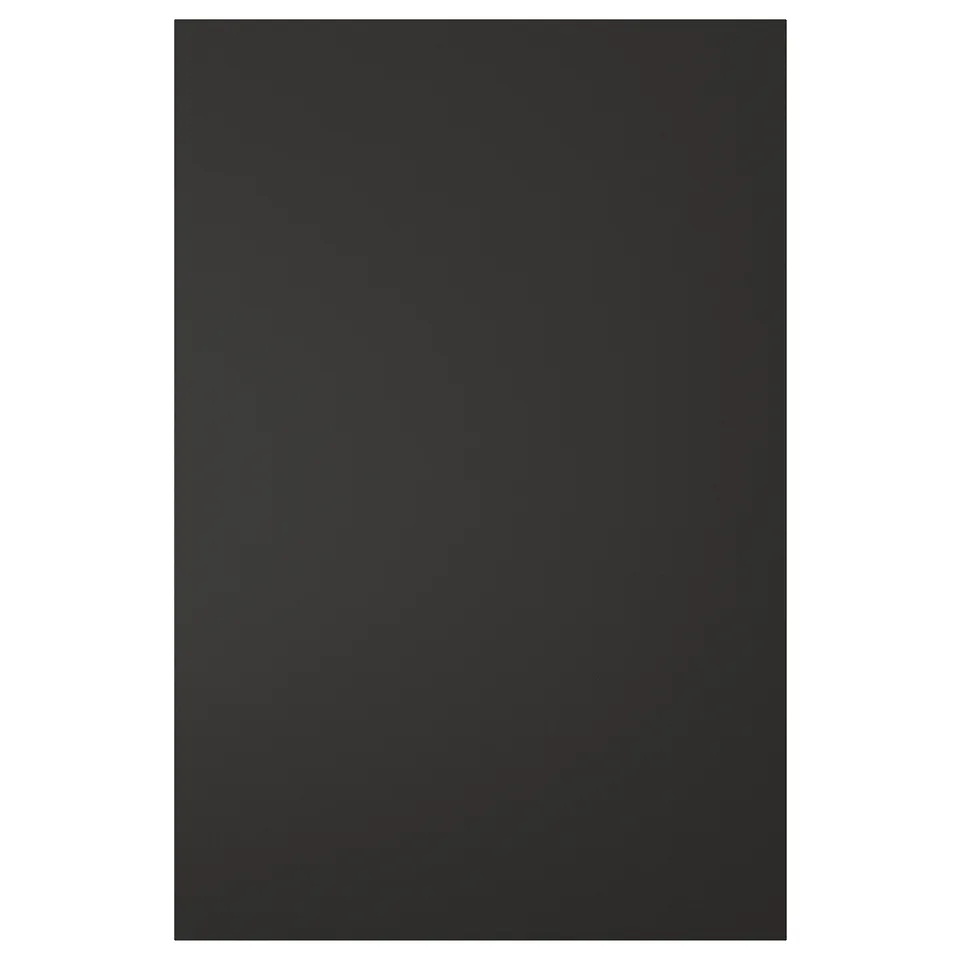 NICKEBO black drawer panel, modern foil design, recycled plastic and wood.