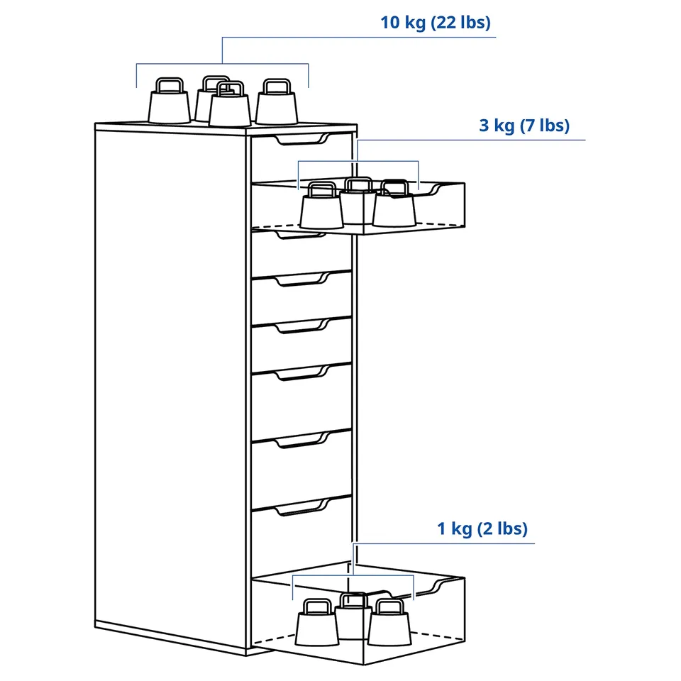 part: ALEX drawer unit with 9 drawers