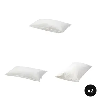 LUDDROS/VILDKORN set: pillow, high + pillow, low + pillow protector x2