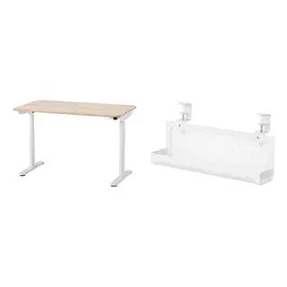 BOLLSIDAN/FÖRSÄSONG set: desk sit/stand + cable management tray