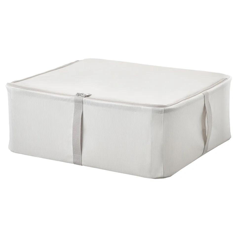 White HEMMAFIXARE fabric storage box with frame for clothes.