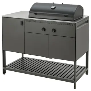 BÅTSKÄR charcoal barbecue, outdoor/dark grey, 120x60 cm