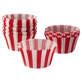 VINTERFINT baking cup, striped red/white, Height 4 cm
