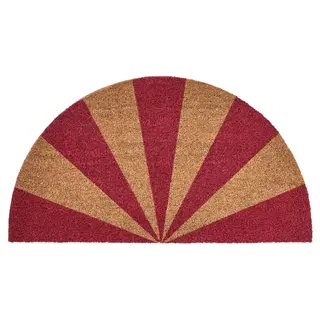 VINTERFINT door mat, coir half-moon/red, 50x90 cm