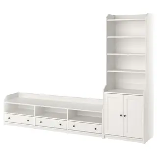 HAUGA TV/storage combination, white, 276x46x199 cm