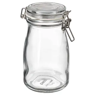 KORKEN bottle shaped jar with lid, clear glass, 0.4 l