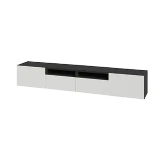 BESTÅ TV Bench, black-brown/LAPPVIKEN white