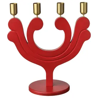 VINTERFINT candlestick, for 4 candles red, Height 29 x Length 28.5 cm