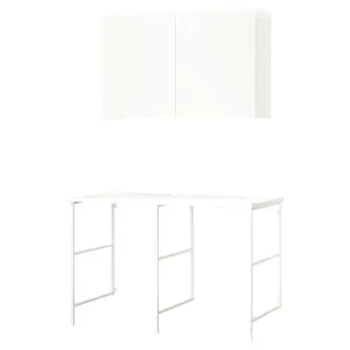 ENHET storage combination, white, 139x63.5x90.5 cm