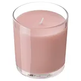 LOTSFÅGEL scented candle in glass, Red berries light pink, 40 hr