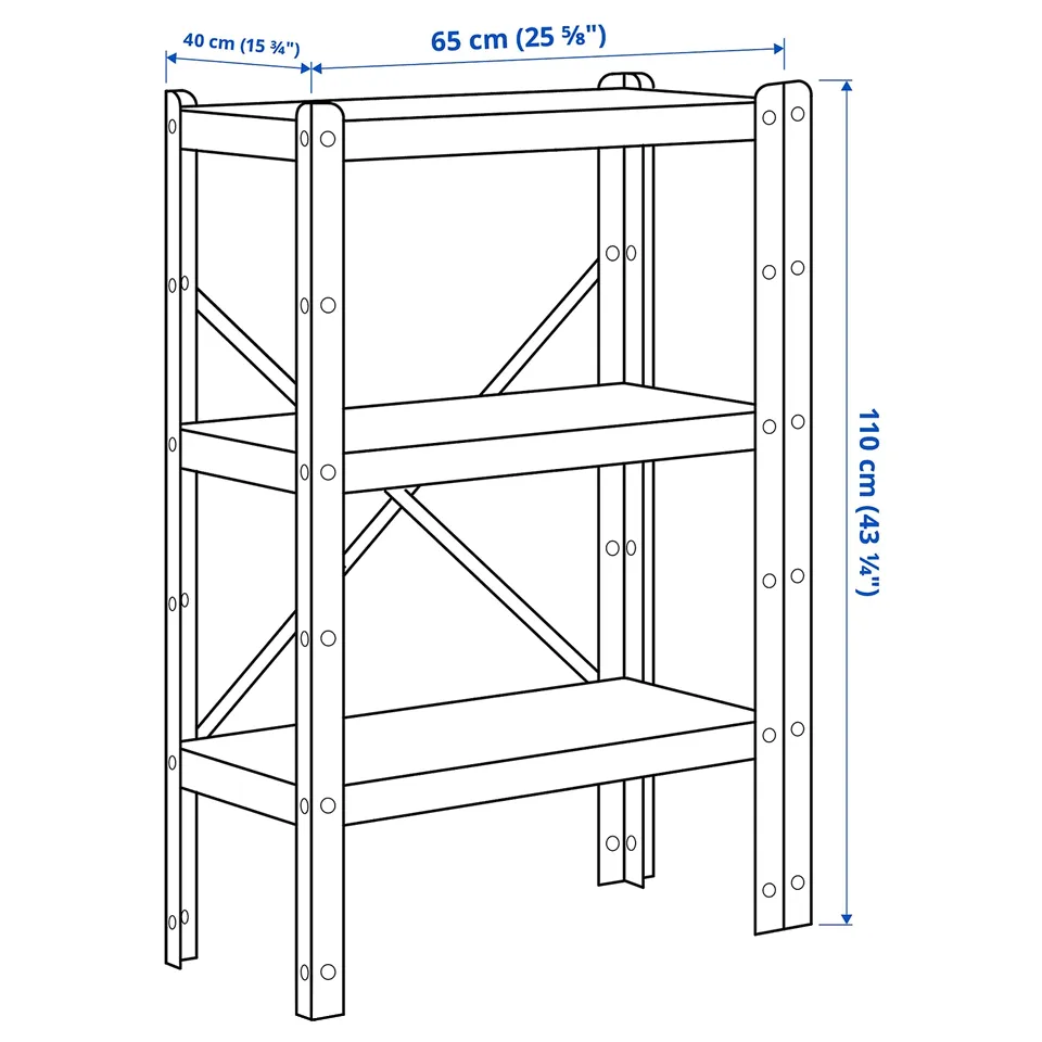 Illustration with measurements for the product: BROR.