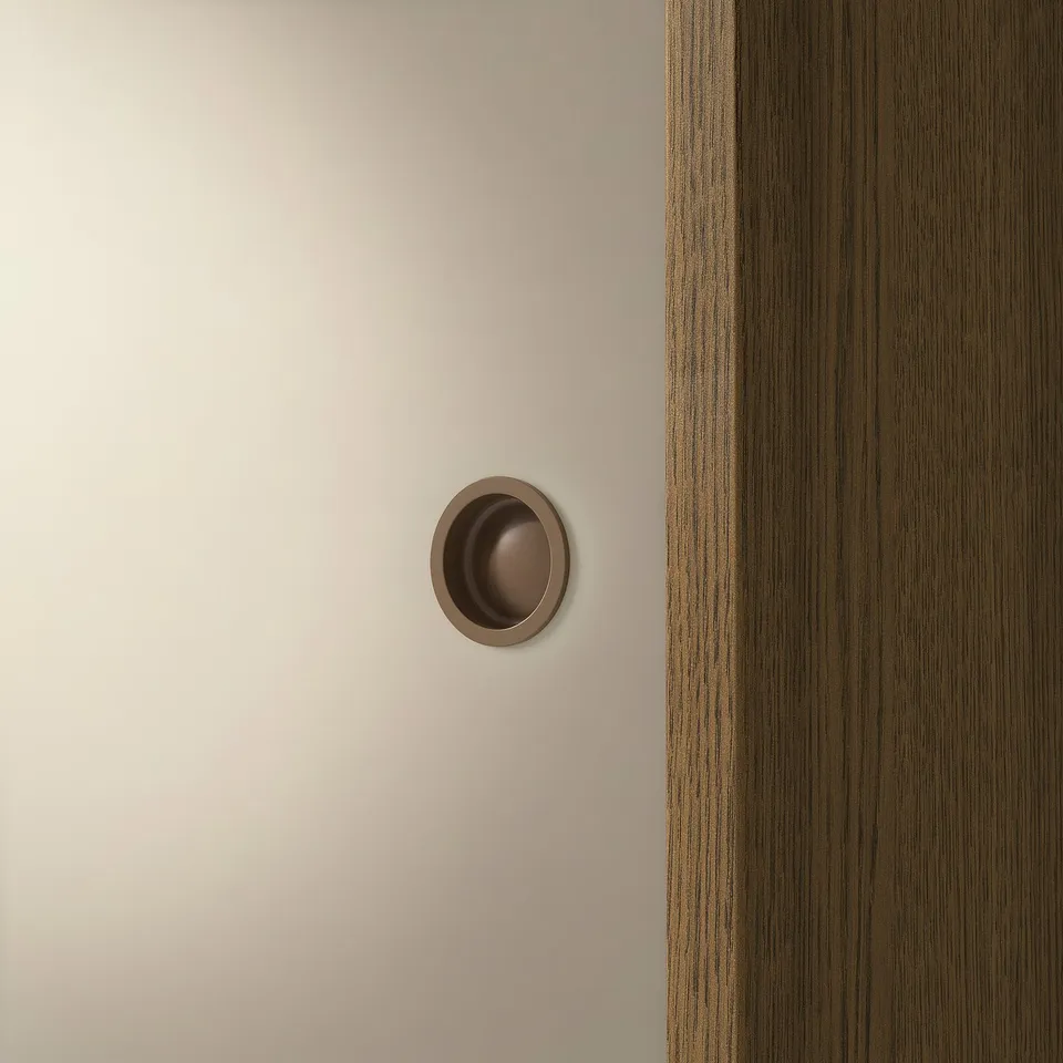 FÖRSÄLJARE Sideboard, dark beige wood/light beige, 140x46x78 cm