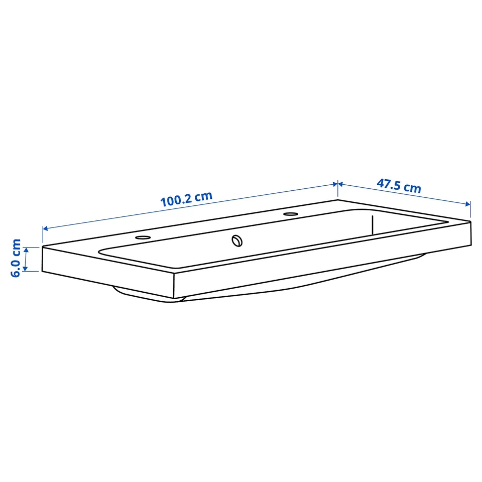 Illustration with measurements for the product: BACKSJÖN.