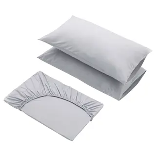 RINGMUSSLA fitted sheet 3 parts, grey
