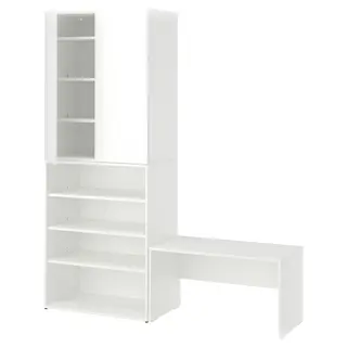 LASTARE storage combination, white/with bench, 170x42x201 cm