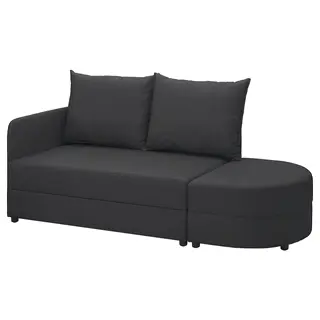 LINDÅKRA 2-seat sofa-bed, Vissle dark grey, Depth 87 x Width 206 cm