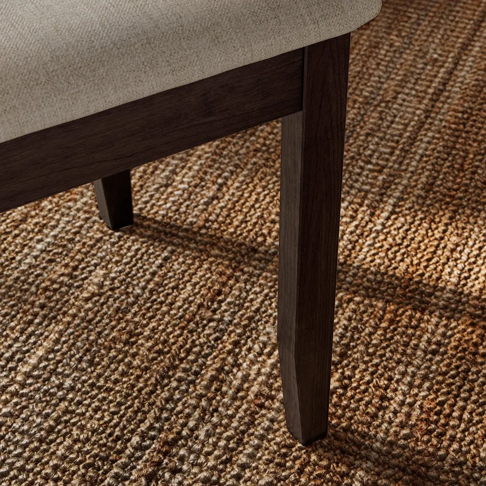 ROSENTORP / NÄSINGE Table and 6 chairs, black/Kilanda light beige dark brown stained, 160/215x110 cm