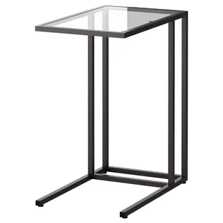 VITTSJÖ laptop stand, black-brown/glass, 35x65 cm