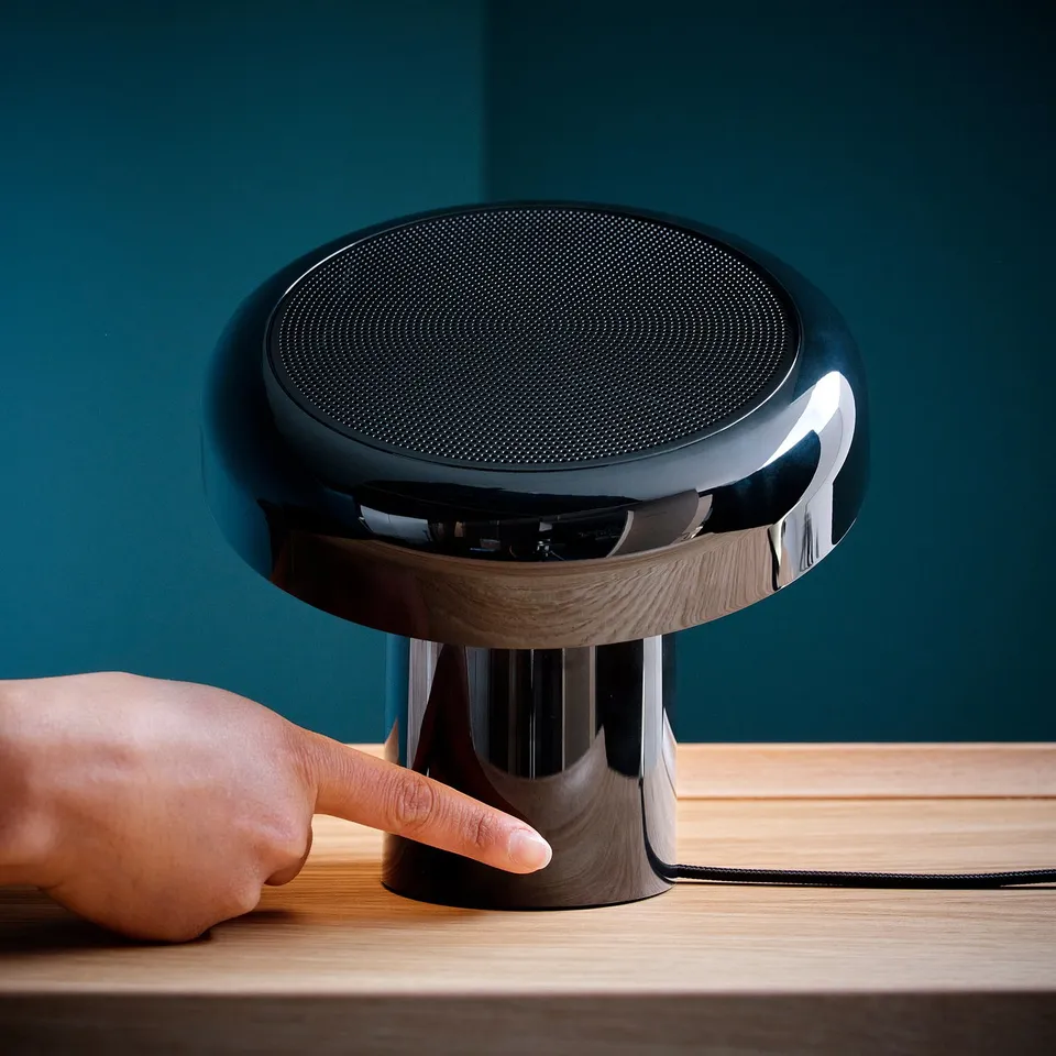 BLOMPRAKT Bluetooth speaker lamp, black